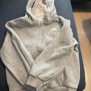 Nike Kids Light Gray Zip-Up Hoodie